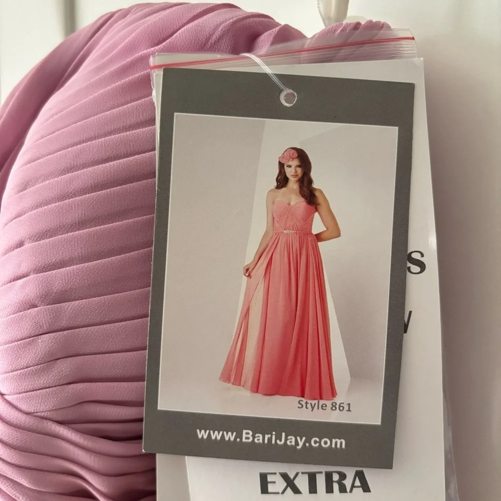 NWT Elegant Pink Strapless Prom Dress - Picture 6 of 6